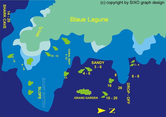Tauchplatzkarte Blaue Lagune