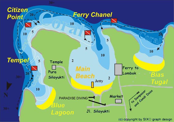 Tauchplatzkarte White Beach