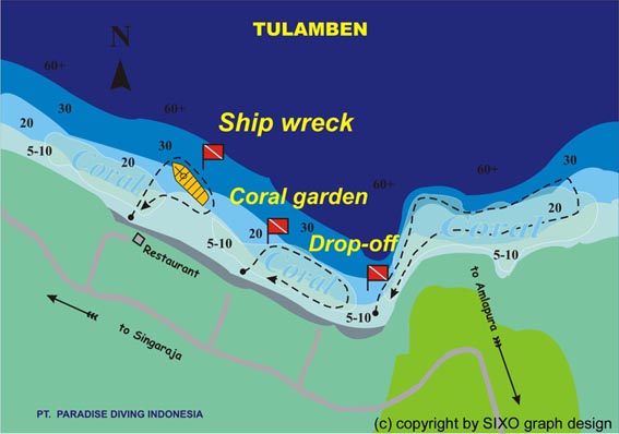 Tauchplatzkarte Tulamben